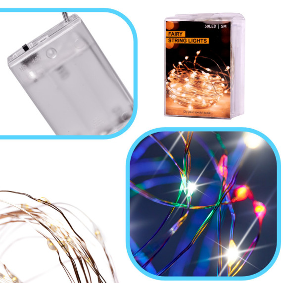 Ghirlandă de Crăciun 50 LED-uri -  multicolor