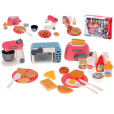 Set aparate bucătărie pentru copii - blender, toaster si cuptor cu microunde și accesorii - Inlea4Fun KITCHEN HELPER  - 