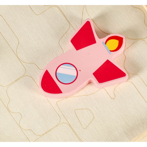 Drevené puzzle Vozidlá 12 dielikov Inlea4Fun