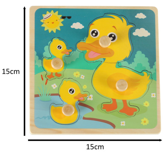 Drevená vkladačka - puzzle s rúčkami Inlea4Fun - kačička