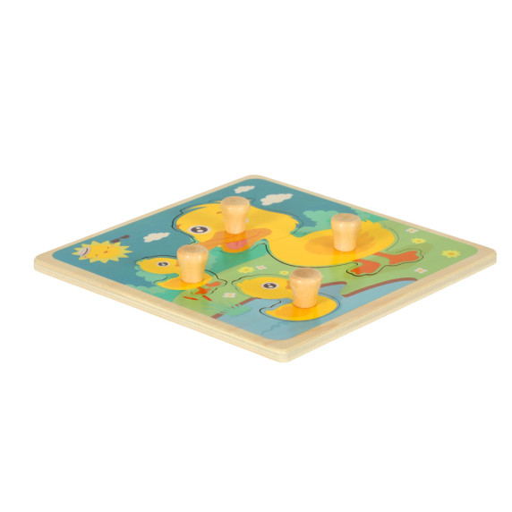 Drevená vkladačka - puzzle s rúčkami Inlea4Fun - kačička