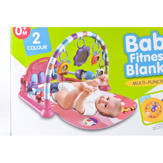 Játszószőnyeg zongorával Inlea4Fun BABY FITNESS BLANKET - rózsaszín