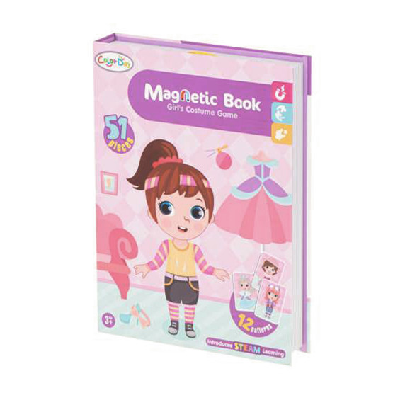 Mágneses kirakós öltöztetős baba 51 darabos Inlea4Fun MAGNETIC BOOK