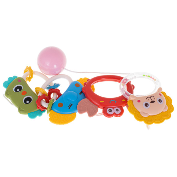 Carusel interactiv pentru pătuț bebe cu telecomandă - Inlea4Fun NURSERY TOYS - roz