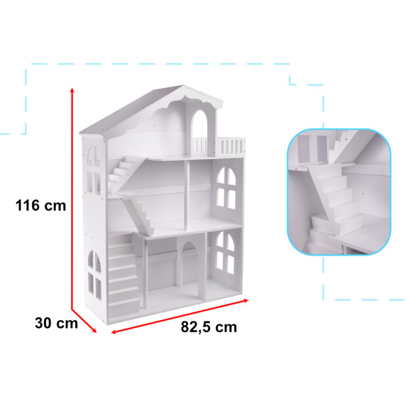 Játéktároló, könyvespolc, babaház 116 cm LULILO CALLA XXL