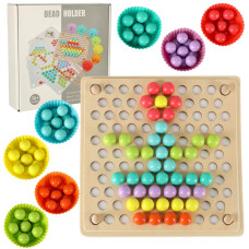 Joc educativ Montessori  77 elemente - Inlea4Fun BEAD HOLDER - 