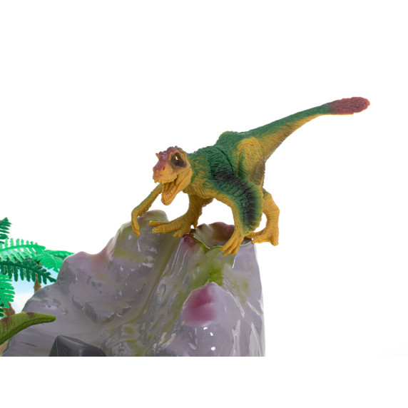 Dinoszaurusz figura készlet színes alátéttel és kiegészítőkkel Inlea4Fun DINOSAUR WORLD