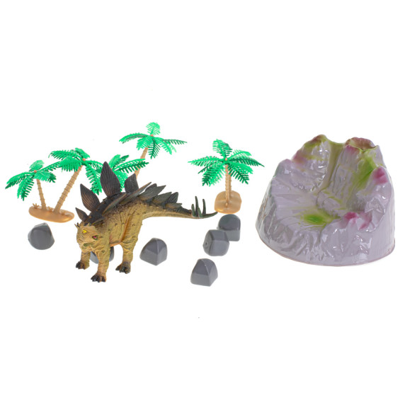 Dinoszaurusz figura készlet színes alátéttel és kiegészítőkkel Inlea4Fun DINOSAUR WORLD