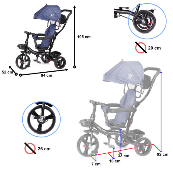 Trike Fix Lite tricikli tengerészkék