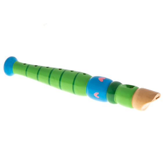 Fa fuvola iskolai hangszer 20 cm - Kék/zöld