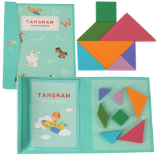 Joc puzzle magnetic cu blocuri de tangram 3D - 