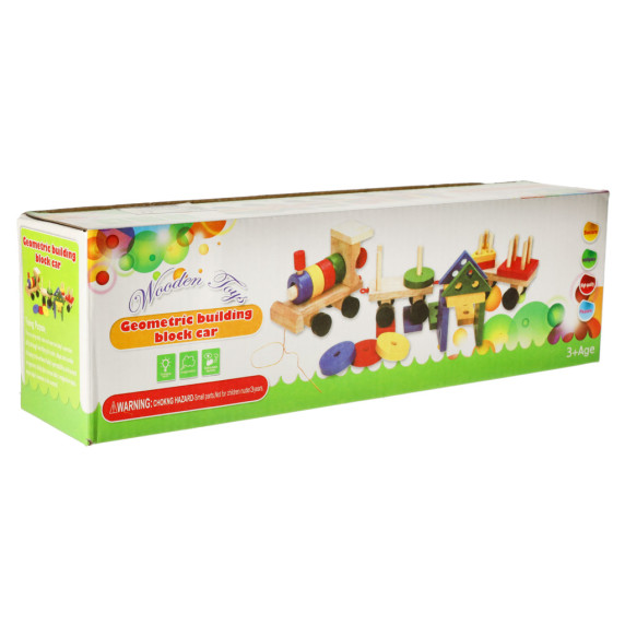 Trenuleți cu forme geometrice 30 cm - Geometric Building Block Car