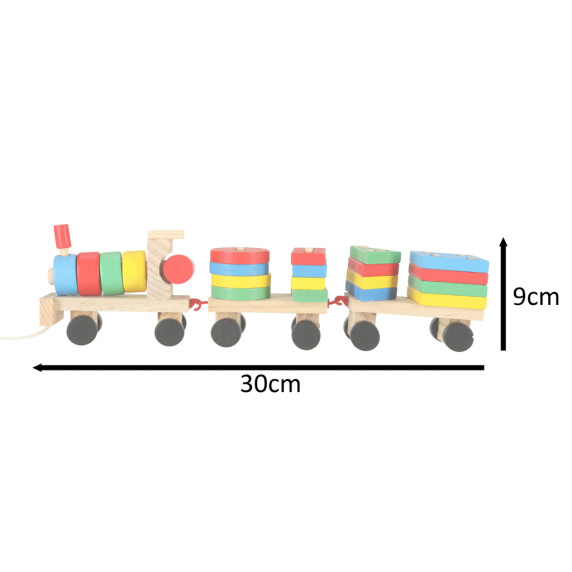 Trenuleți cu forme geometrice 30 cm - Geometric Building Block Car