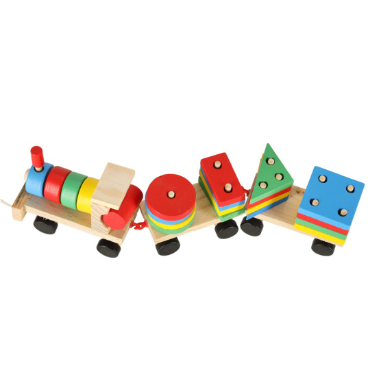 Trenuleți cu forme geometrice 30 cm - Geometric Building Block Car