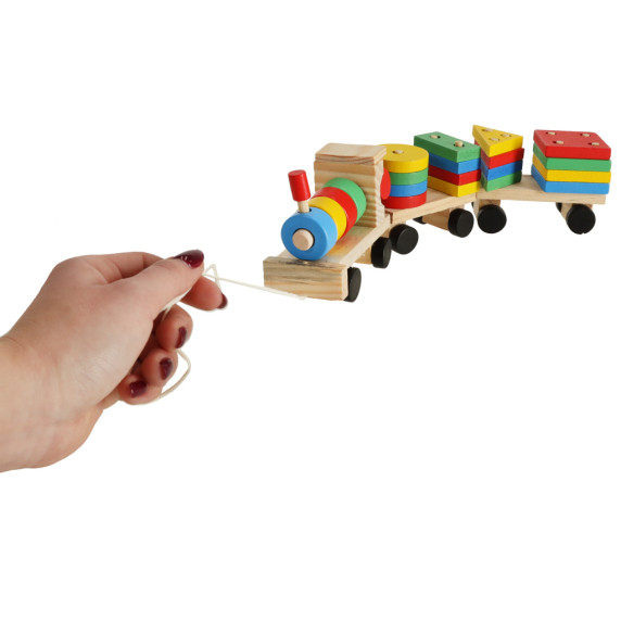 Trenuleți cu forme geometrice 30 cm - Geometric Building Block Car