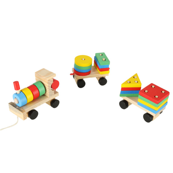 Trenuleți cu forme geometrice 30 cm - Geometric Building Block Car