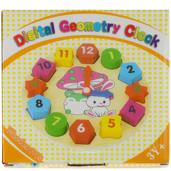 Formaillesztő fa játék óra 18cm
