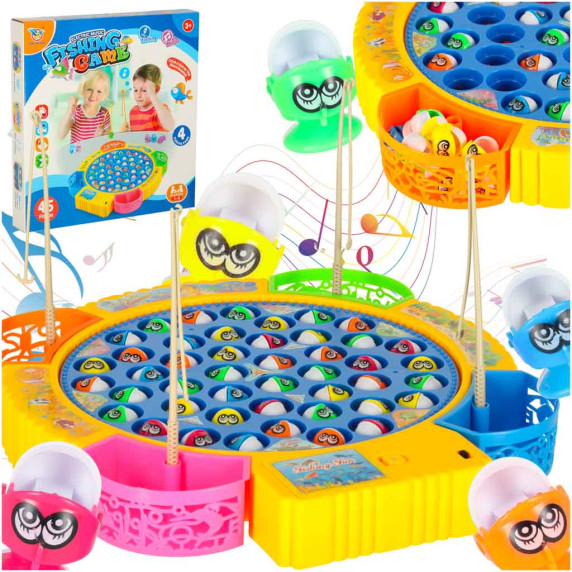 Joc de pescuit pentru copii - Inlea4Fun FISHING GAME - 45 de pești și 4 undițe
