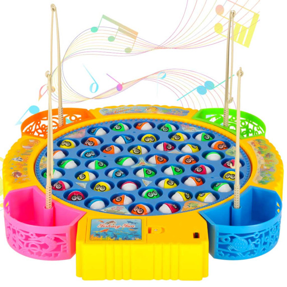 Joc de pescuit pentru copii - Inlea4Fun FISHING GAME - 45 de pești și 4 undițe