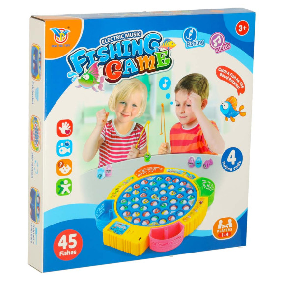 Joc de pescuit pentru copii - Inlea4Fun FISHING GAME - 45 de pești și 4 undițe