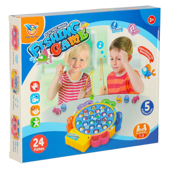 Joc de pescuit pentru copii - Inlea4Fun FISHING GAME - 24 de pești éși 5 undițe