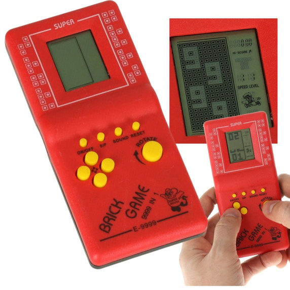 Tetrisz ügyességi játék ELECTRONIC Game 9999in1 - Piros