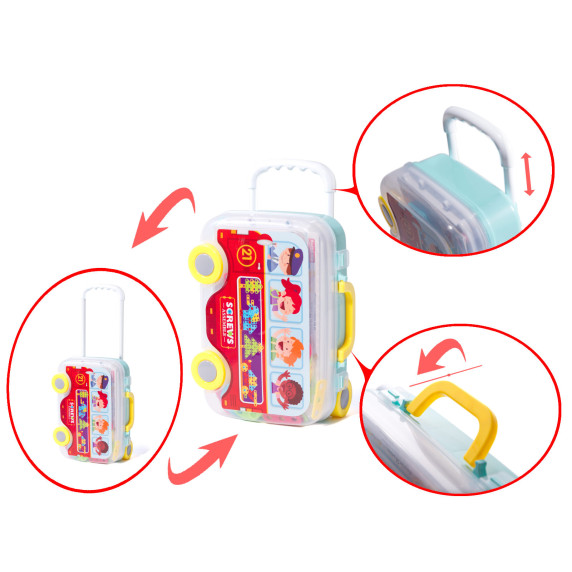 Set creativ de construcție cu șurubelniță 258 elemente - Inlea4Fun PORTABLE PLATTER