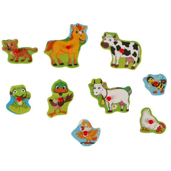 Fa kirakó, beillesztő játék 9 darabos Inlea4Fun - Farm
