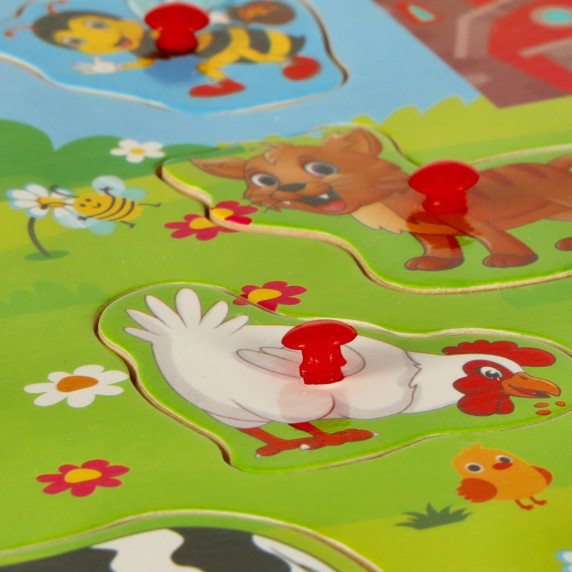 Fa kirakó, beillesztő játék 9 darabos Inlea4Fun - Farm
