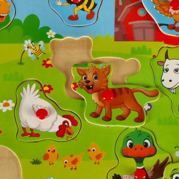 Fa kirakó, beillesztő játék 9 darabos Inlea4Fun - Farm