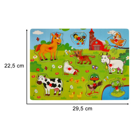Fa kirakó, beillesztő játék 9 darabos Inlea4Fun - Farm