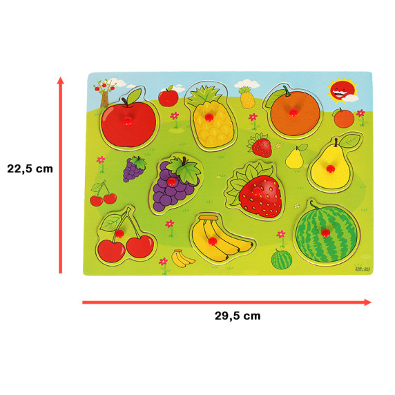 Fa kirakó puzzle 9 darabos Inlea4Fun - Gyümölcs
