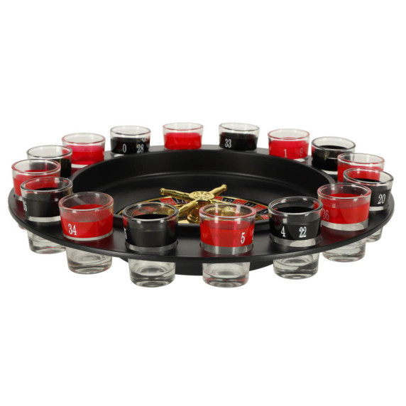 Pálinka rulett, ivós társasjáték 16 db pohárral Drinking Roulette Set