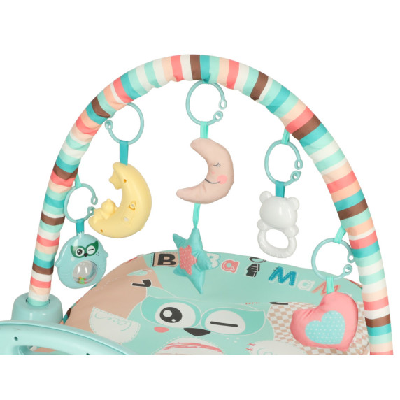 Játszószőnyeg 3az1-ben zongorával BABY GYm MAT - Bagoly 