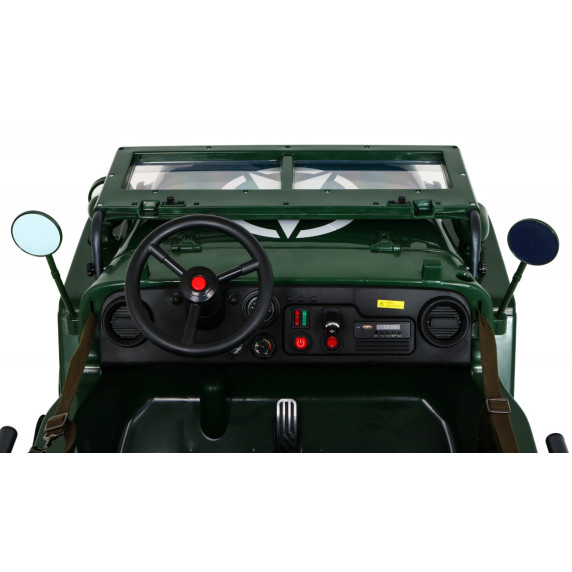 Elektromos retro katonai autó ARMY 4x4 - Sötétzöld