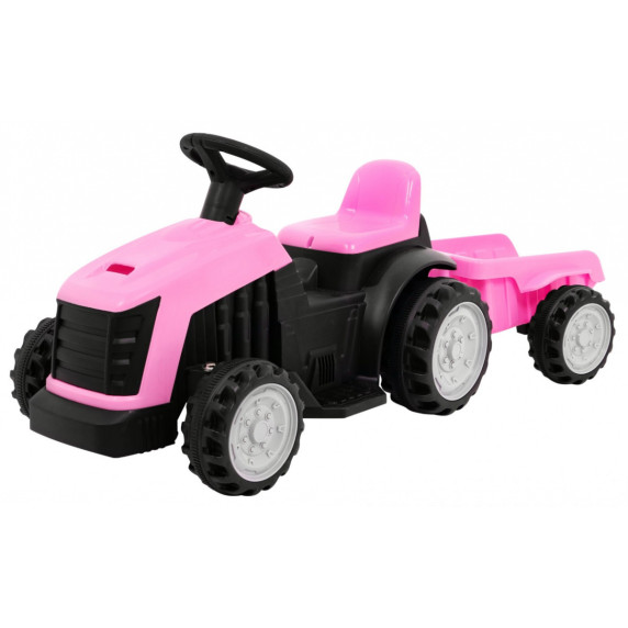 Tractor electric pentru copii cu remorcă - Inlea4Fun - roz