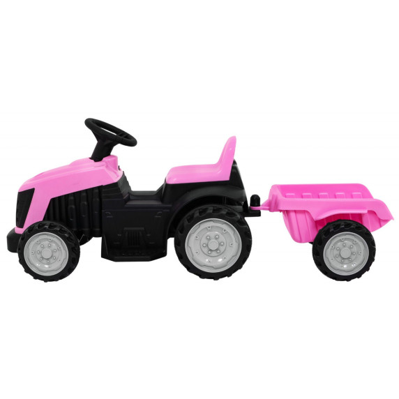 Tractor electric pentru copii cu remorcă - Inlea4Fun - roz