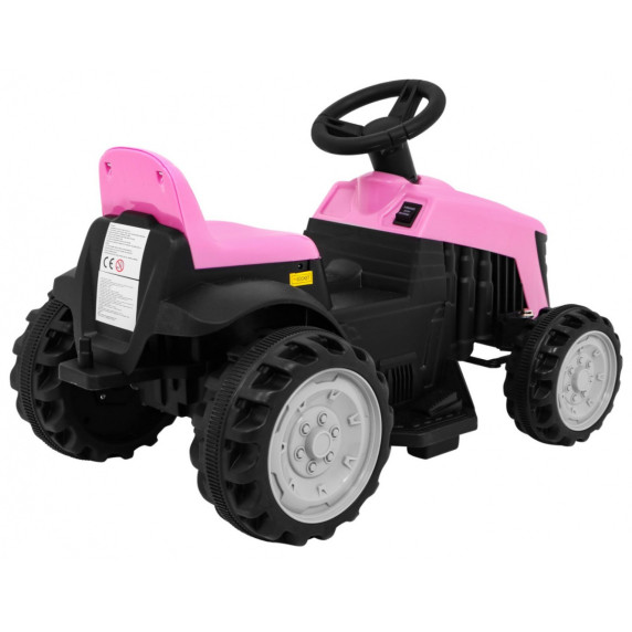 Tractor electric pentru copii cu remorcă - Inlea4Fun - roz