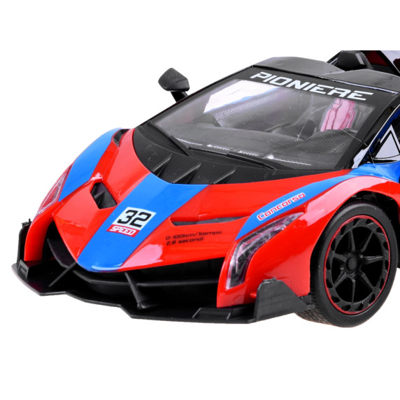 RC Távirányítós sportautó nyitható ajtókkal Inlea4Fun SPORTS CAR - Piros/kék