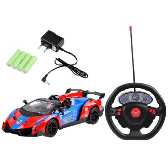 RC Távirányítós sportautó nyitható ajtókkal Inlea4Fun SPORTS CAR - Piros/kék