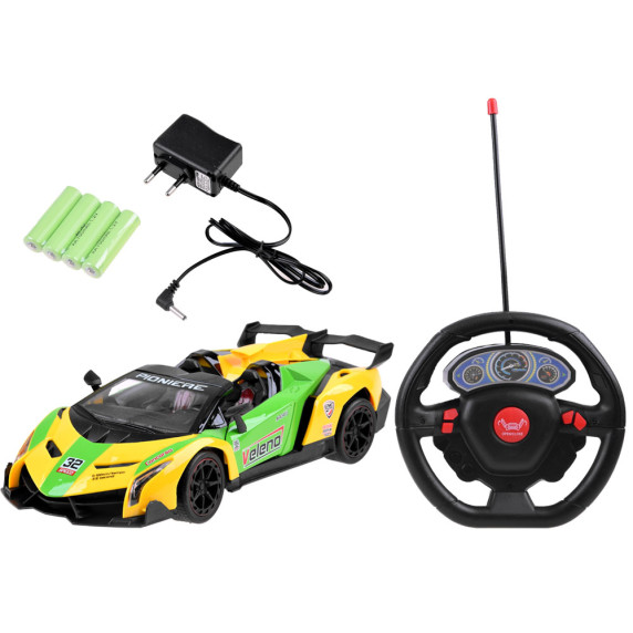 Mașină sport cu telecomandă -  Inlea4Fun SPORTS CAR - verde/galben