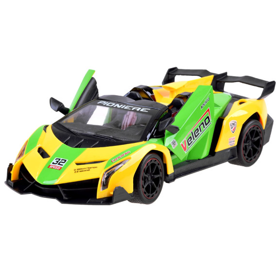 Mașină sport cu telecomandă -  Inlea4Fun SPORTS CAR - verde/galben