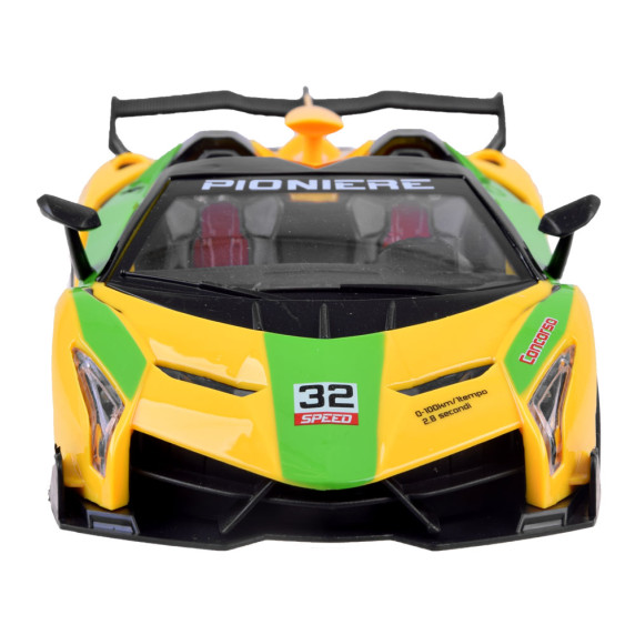 Mașină sport cu telecomandă -  Inlea4Fun SPORTS CAR - verde/galben