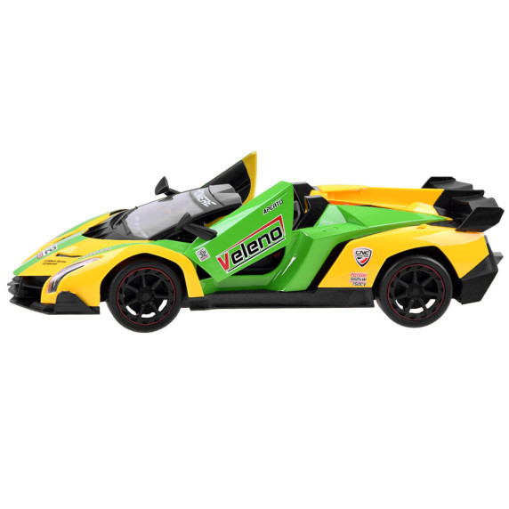 Mașină sport cu telecomandă -  Inlea4Fun SPORTS CAR - verde/galben