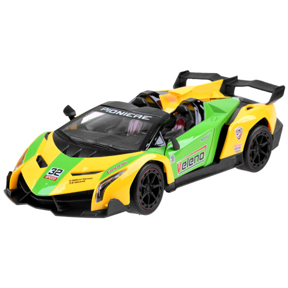 Mașină sport cu telecomandă -  Inlea4Fun SPORTS CAR - verde/galben