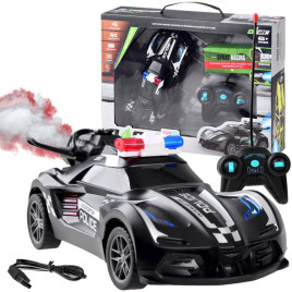 RC Távirányítós rendőrautó füsteffekttel Inlea4Fun RACERS FLAME SPRAY - 