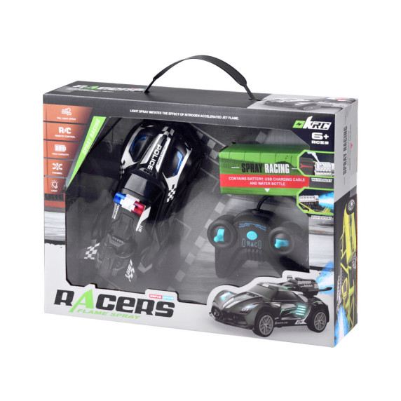 RC Távirányítós rendőrautó füsteffekttel Inlea4Fun RACERS FLAME SPRAY
