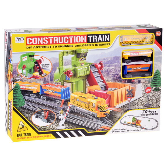 Trenul electric cu vagoane și carieră - Inlea4Fun CONSTRUCTION TRAIN