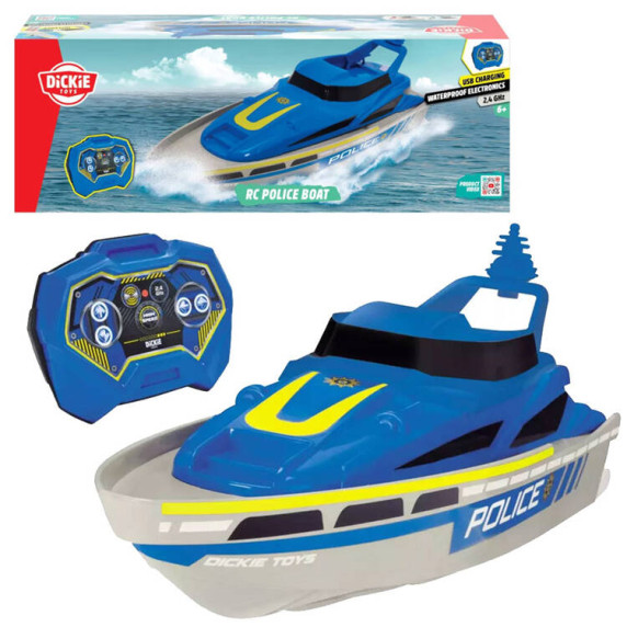 RC Távirányítós rendőrhajó DICKIE Police boat