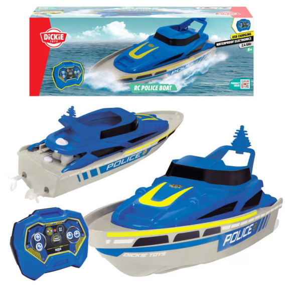 RC Távirányítós rendőrhajó DICKIE Police boat